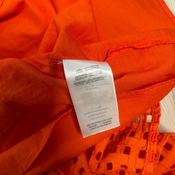 J.Crew All-over Eyelet Belted Dress in Red Embroidered Button 0 - Picture 8 of 9